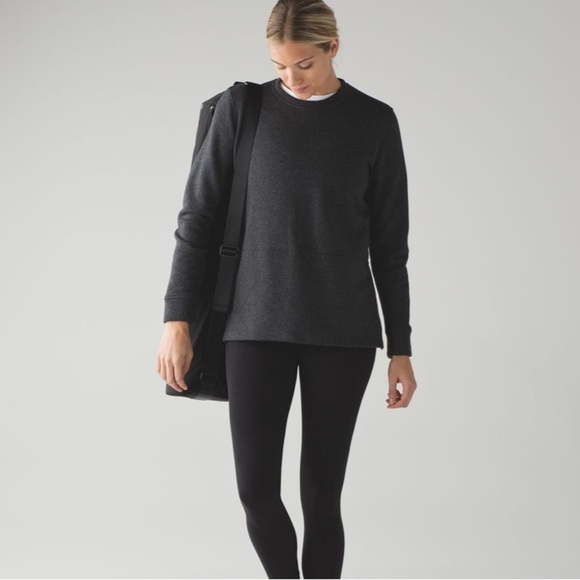 Lululemon Yes Fleece Pullover Heathered Black/Black Size 4 - Picture 7 of 9